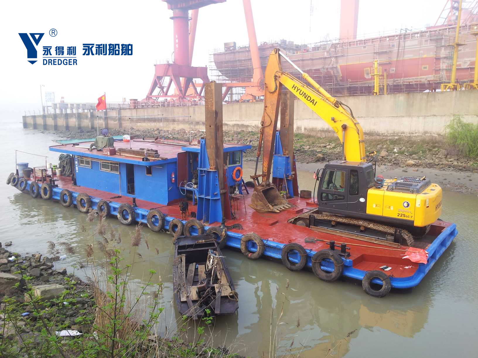 120 Ton Backhoe Dredger Boat for River Canal Dredging Steel Construction Excavator Vessel Waterway Maintenance