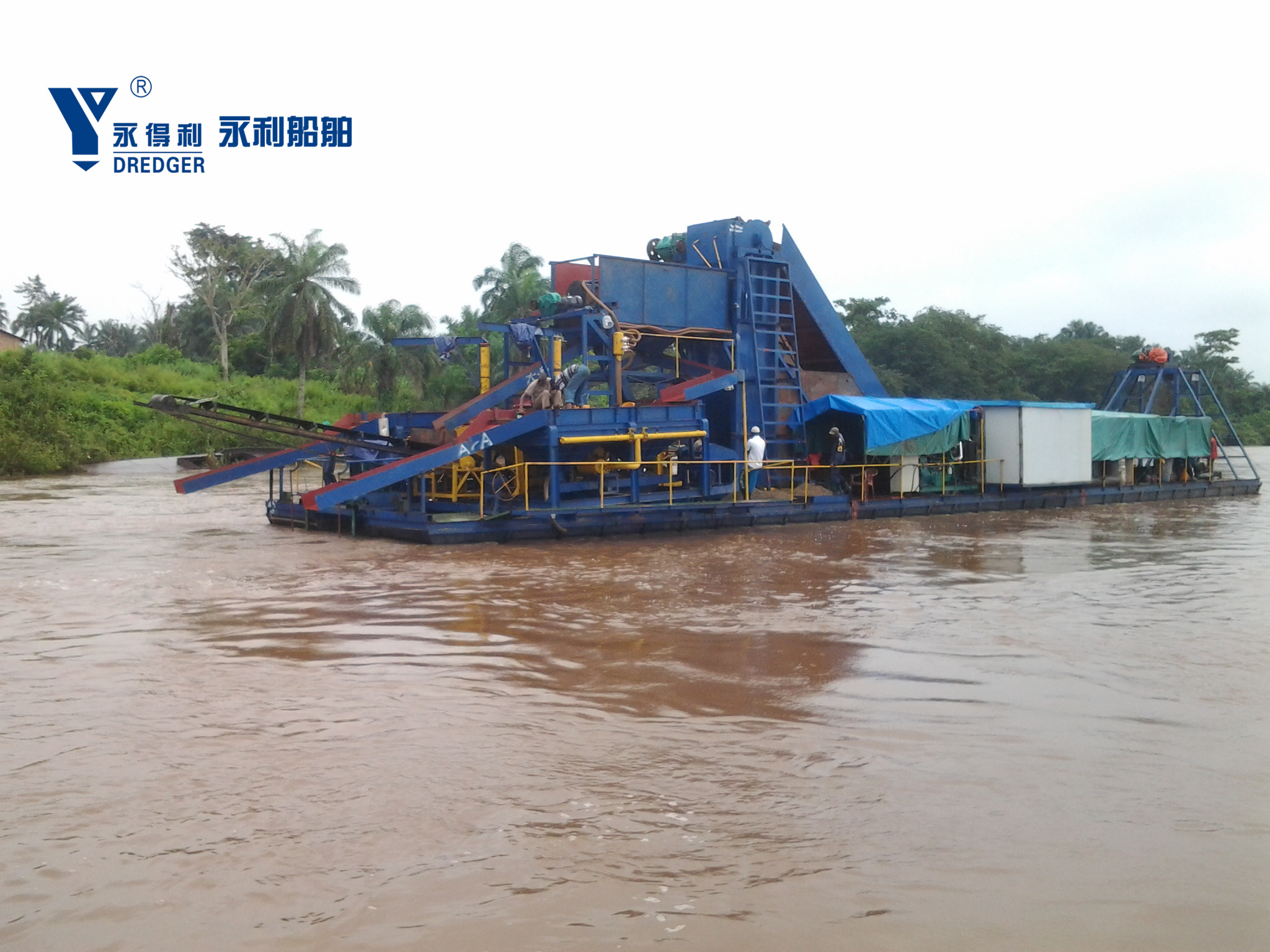 100m3/h Bucket Chain Diamond Dredger in Congo