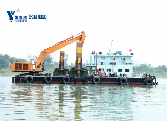 floating excavator pontoon