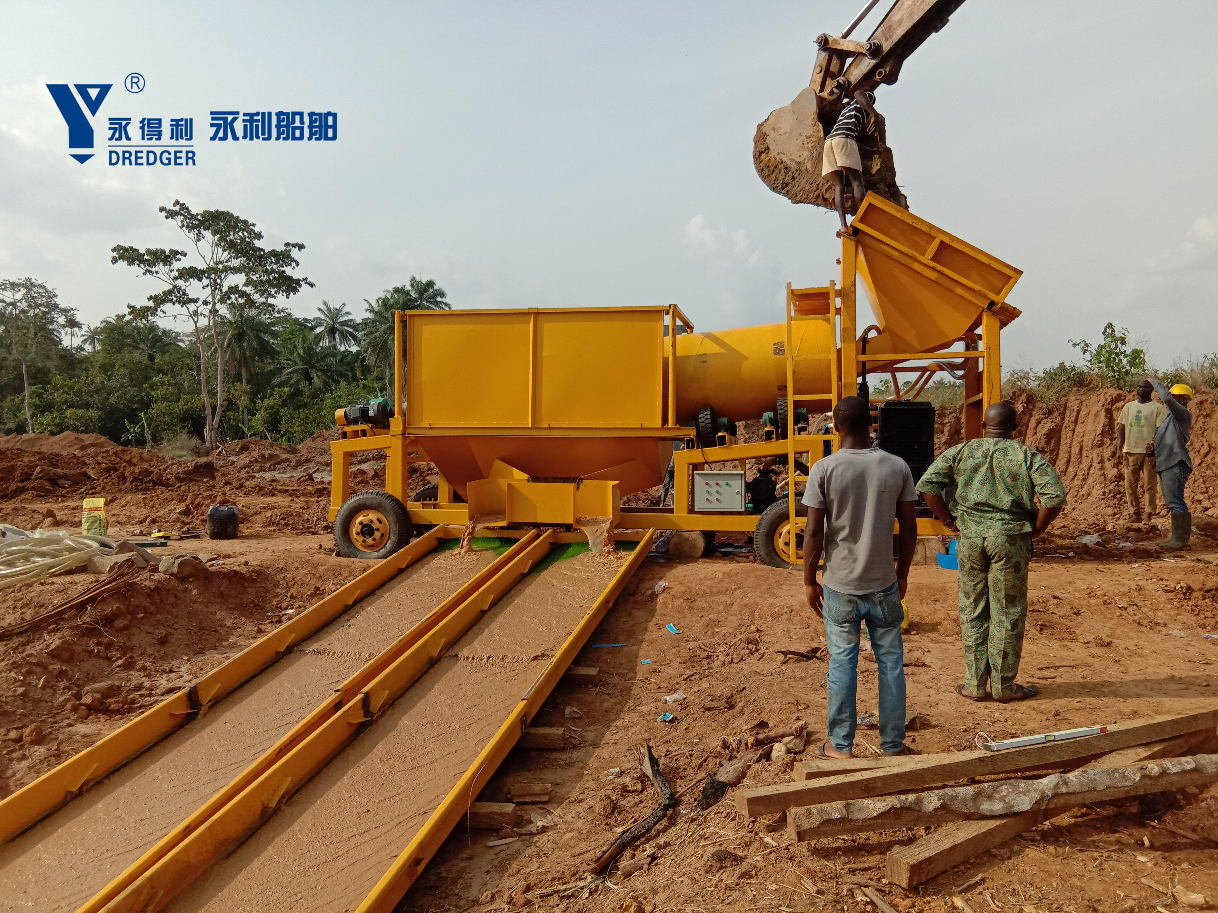 100ton Popular Portable Gold Trommel Gold Panning Machine/Gold Washing Plant for Africa