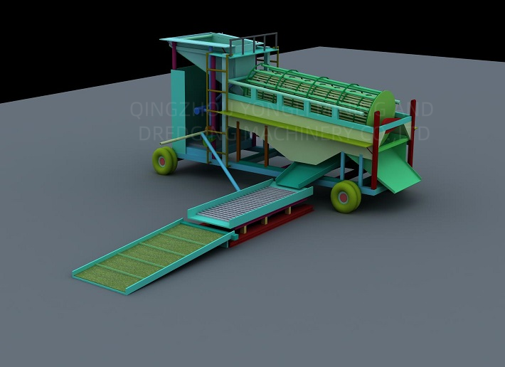 15TPH mobile gold washing plant/gold mining machine/gold recovery equipment