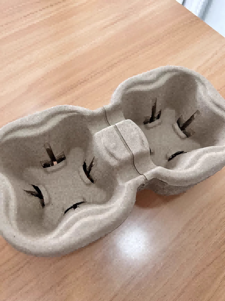 Vassoio per polpa a doppia tazza per confezioni di bevande da due tazze