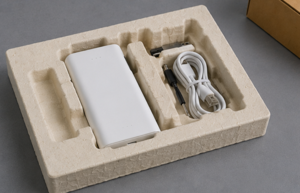 Imballaggio in polpa di cellulosa stampata per power bank, spedizione per l'esportazione Imballaggio in polpa di cellulosa stampata per power bank, spedizione per l'esportazione