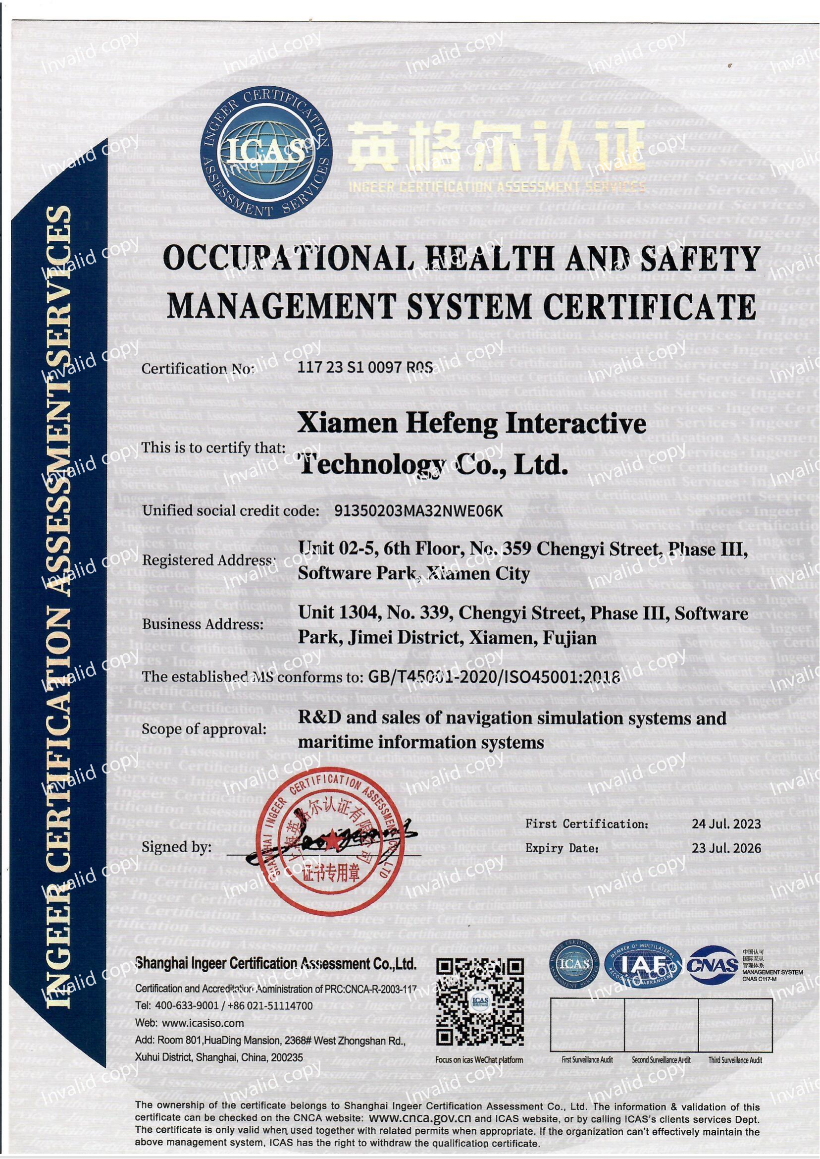 Occupational Health and Safety Management System Certification Occupational Health and Safety Management System Certification