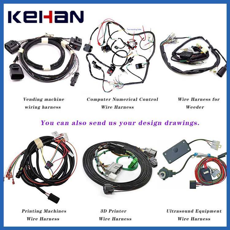 Customized Switch Button Cable Wiring Harness Plastic PVC/PTFE for Electronics Computers Wire Injection