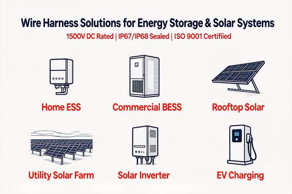Custom Energy Storage & Solar Wire Harness Solutions — Built for BESS, ESS, and Photovoltaic Systems