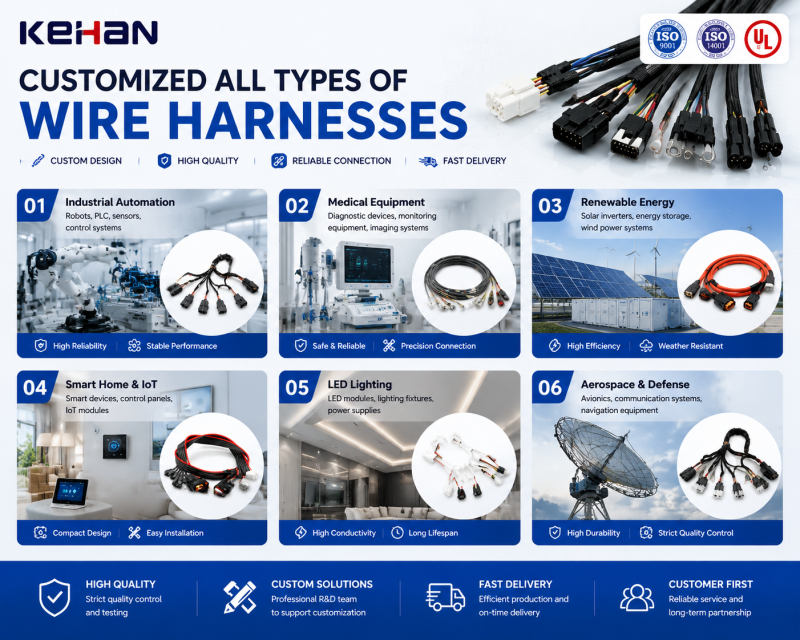 UL Certified RoHS Compliant Flame Retardant Cable Wiring Loom Assembly