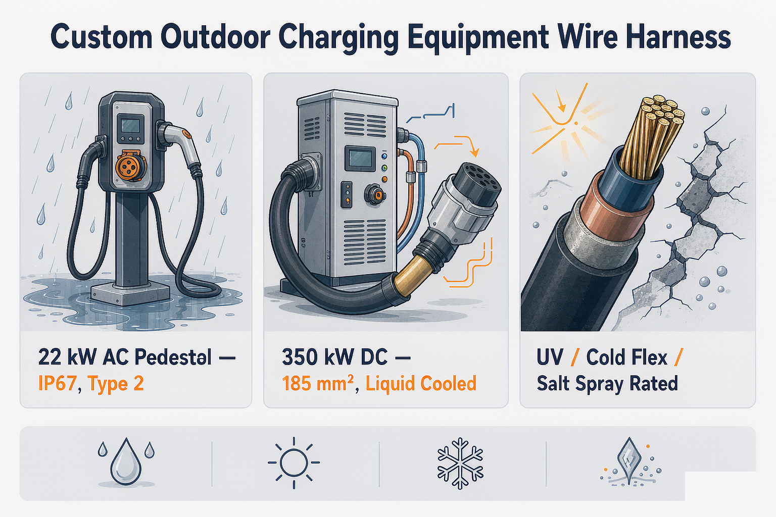 custom outdoor charging wire harness custom outdoor charging wire harness