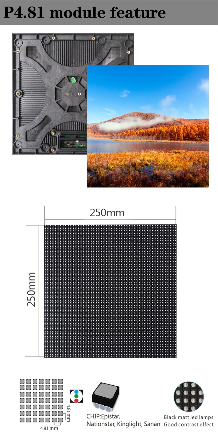 Rental Screen Module 250*250mm Size