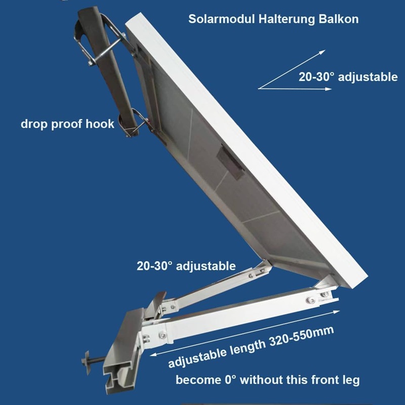 Solar Panel Mounting Brackets Balcony Solar System Hooks Rail Holder