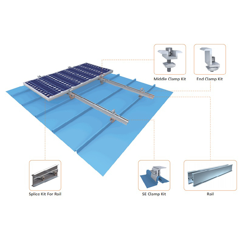 Non-Penetrating Solar Metal Roof Mount Solution Solar Roof Mounting