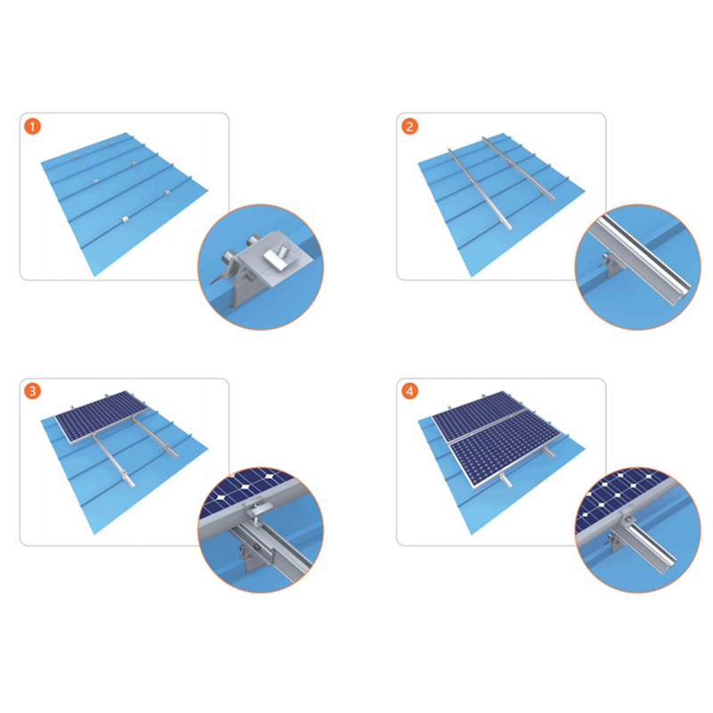 Non-Penetrating Solar Metal Roof Mount Solution Solar Roof Mounting