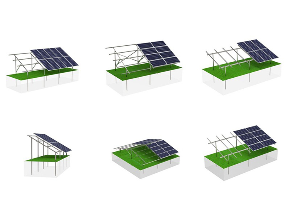 ground solar panel mounting structure