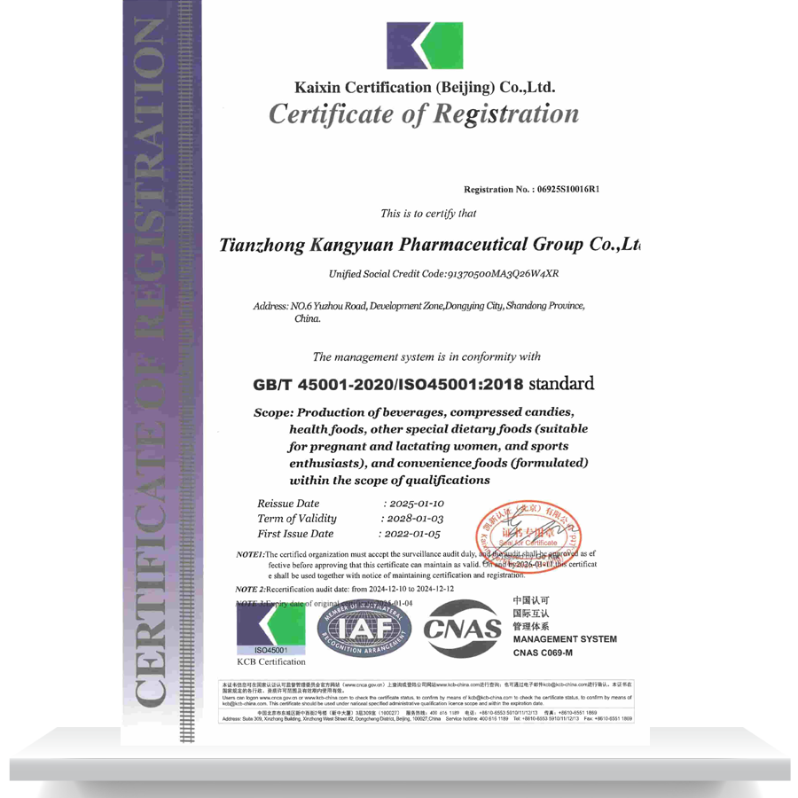 ISO45001:2018 Occupational Health and Safety Management System Certification