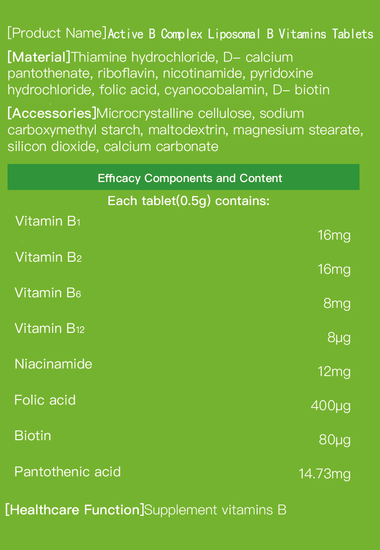 Active B Complex Liposomal B Vitamins Tablets