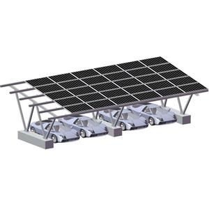 Sistema de estantes solares para garagem dupla para carros