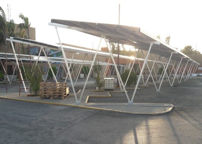 229KW carport structure project installed in Puebla, Mexico