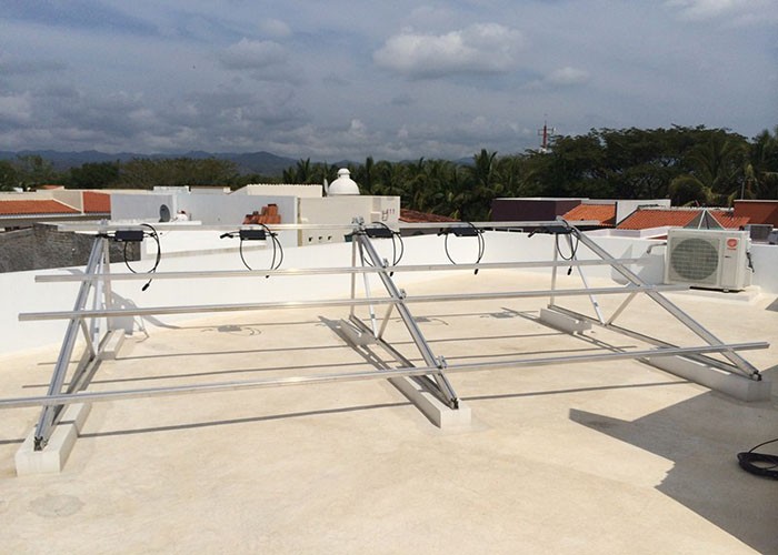 Projeto de estrutura de telhado plano de 62KW na República Dominicana