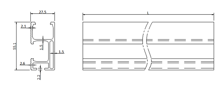 Rail aluminium 2450mm - SPV Solar