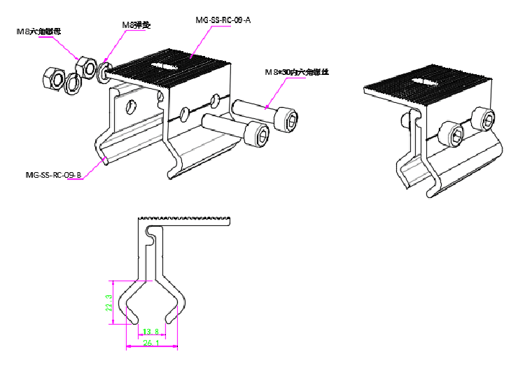 Solar Racking panel clamp