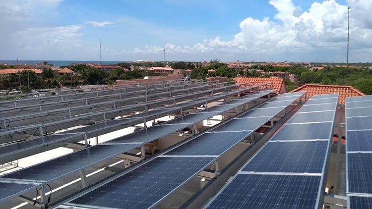 Estrutura de montagem em painel solar de telhado plano 300KW no México