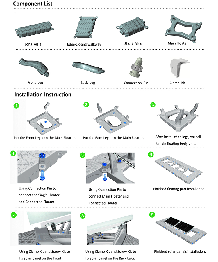 montagem solar flutuante