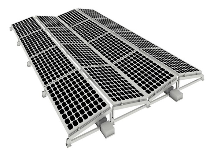 Sistema di scaffalature per tetti piani MG Solar est-ovest