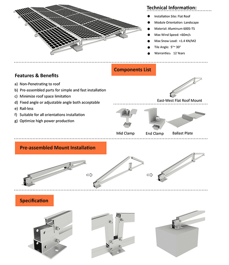 montaje en techo solar