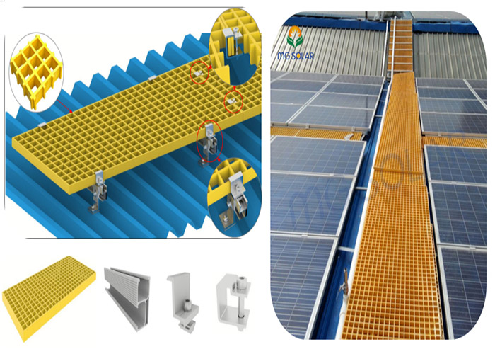 MG Solar FRP rooftop walkway system