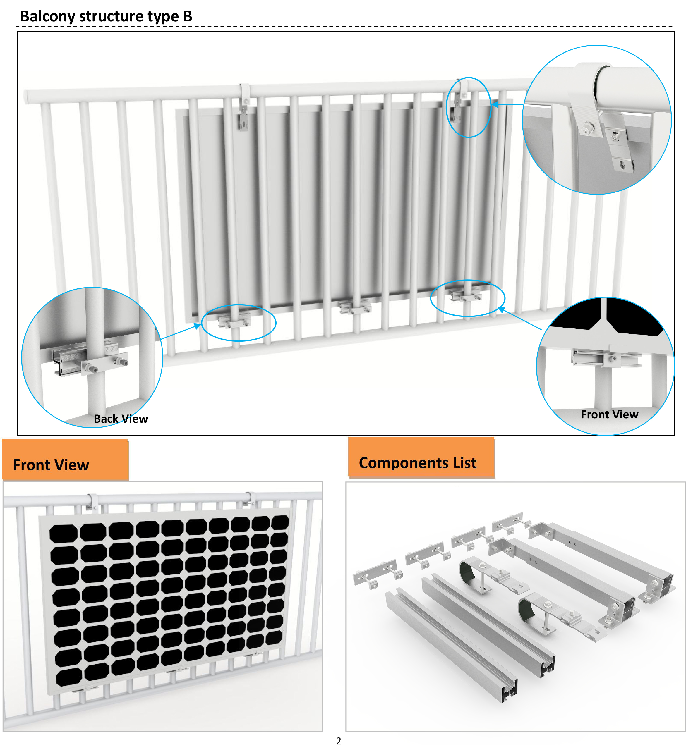 Balcony solar panel system