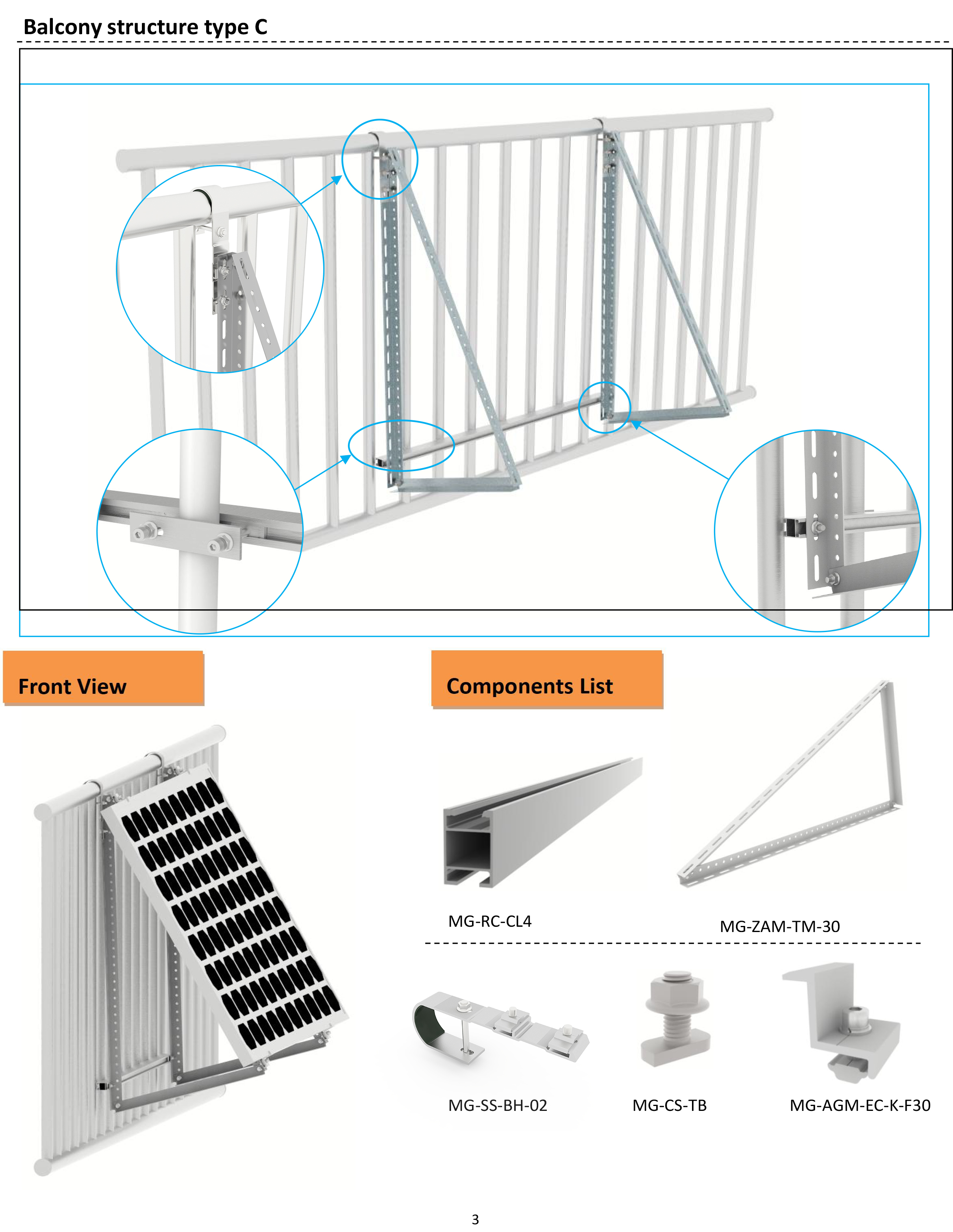 Home balcony solar mounting systems