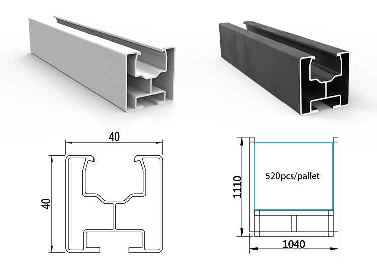 solar panel mounting aluminum rail