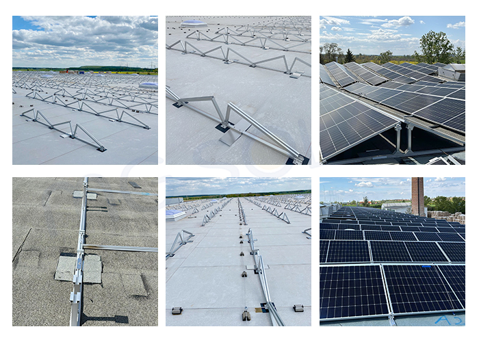 MG Solar Germany Flat Roof Racking Installation