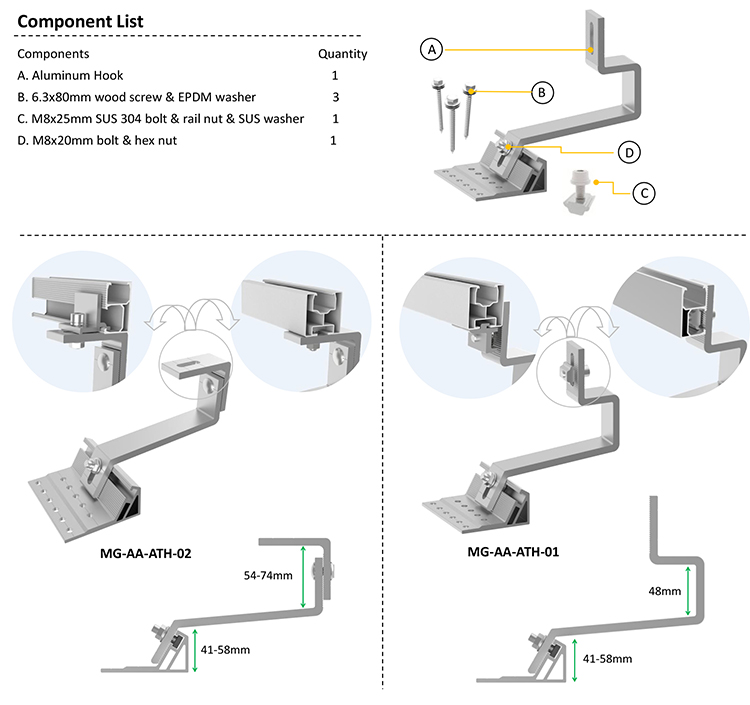 Aluminum Roof Hook