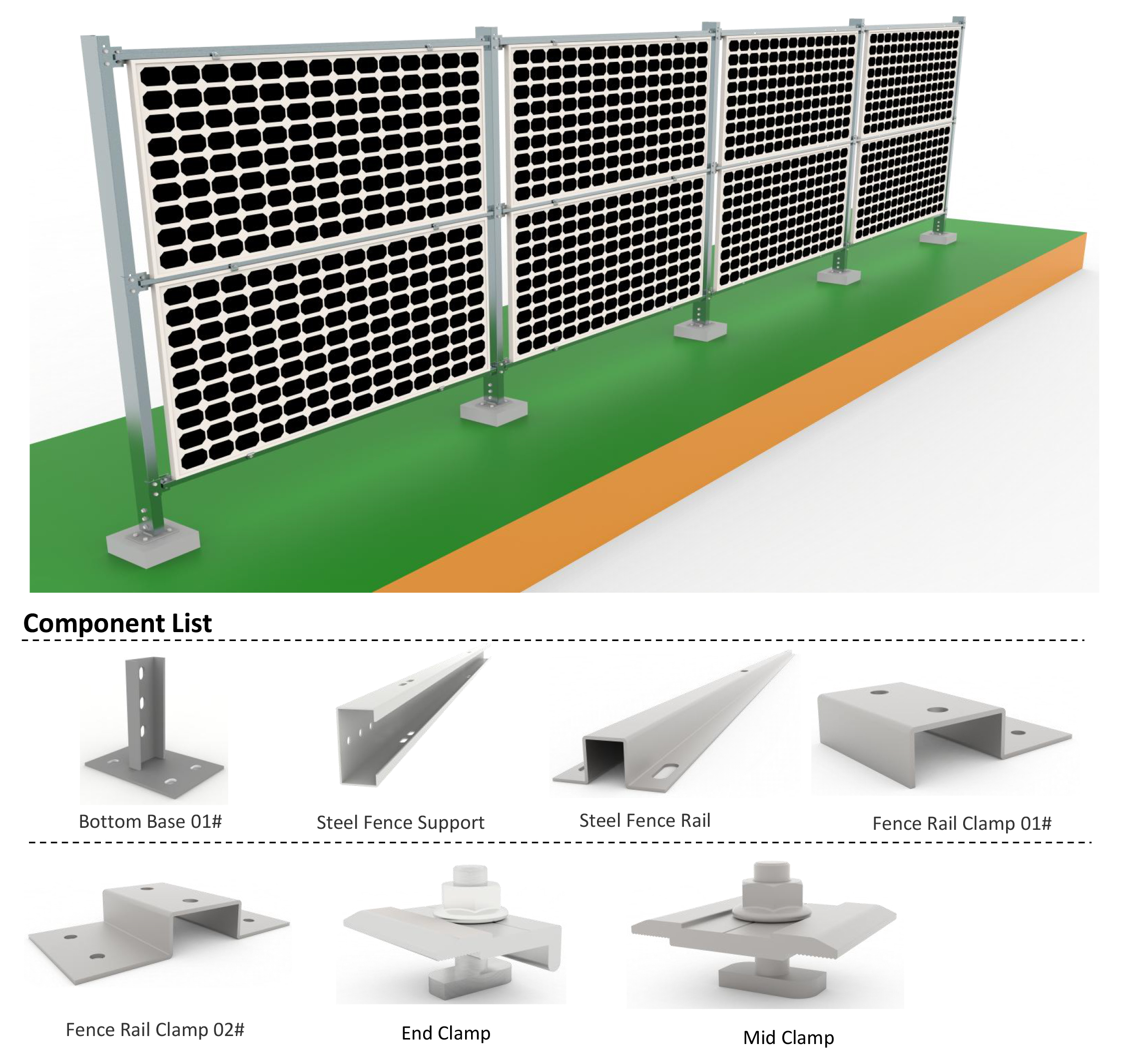 Solar Vertical Ground Bracket