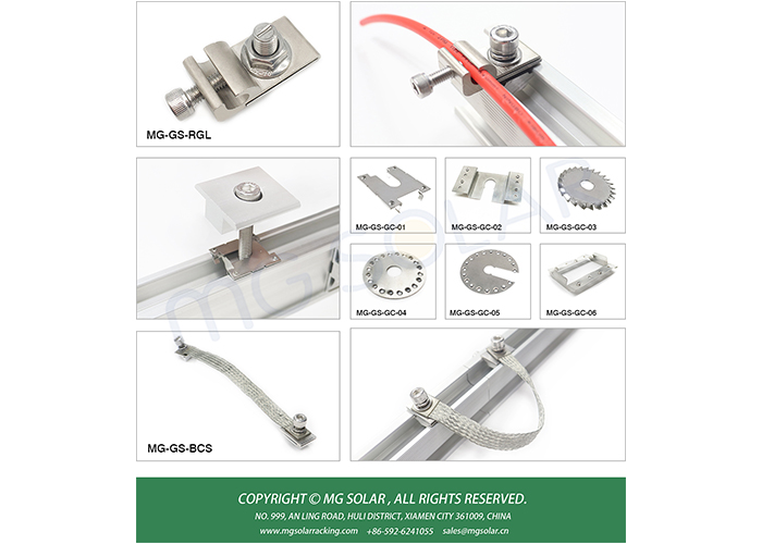 MG solar grounding components