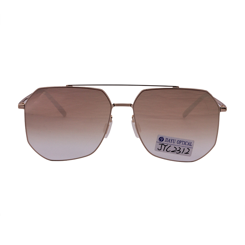 نظارات شمسية معدنية مسطحة سداسية الشكل مربعة الشكل عالية الجودة وعصرية للحماية من الأشعة فوق البنفسجية