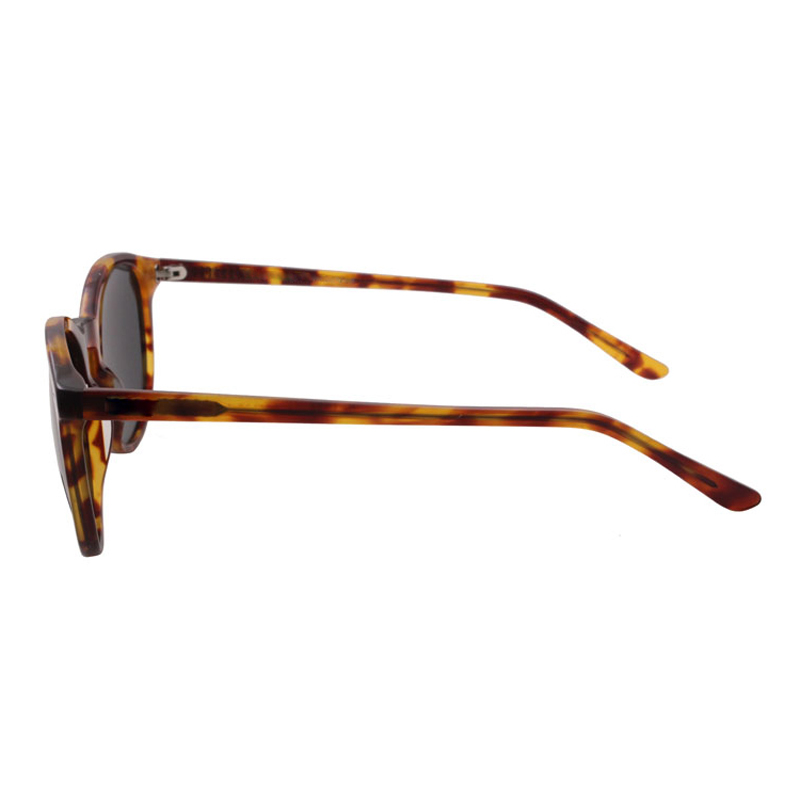 Retro Round Acetate Polarized Sunglasses UV Protection