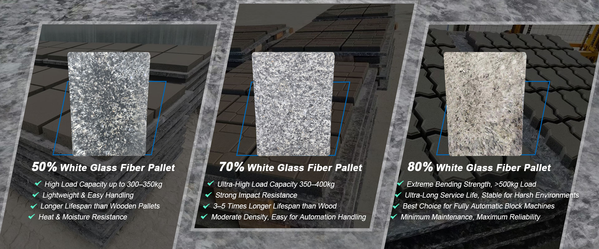 White Fiberglass Block Pallet