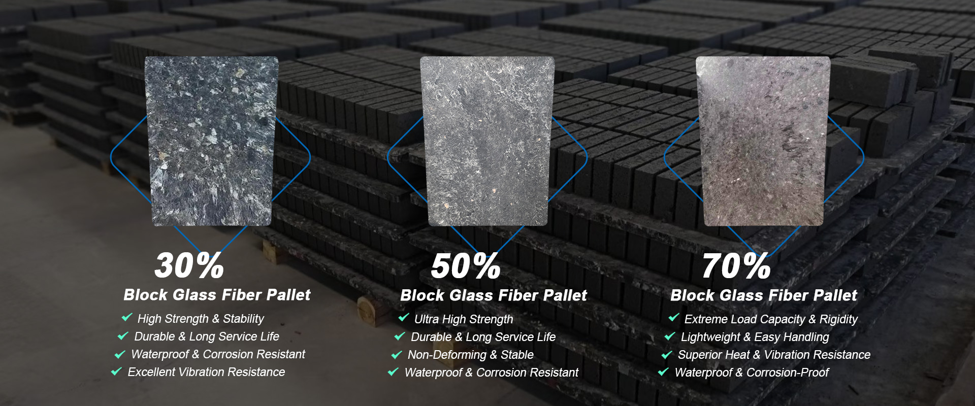 Black Fiberglass Brick Pallet