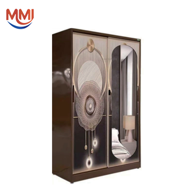 خزانة ملابس فاخرة منزلقة مع مرآة