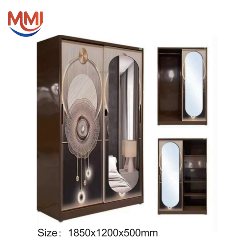 Lemari Pakaian Geser Mewah dengan Cermin
