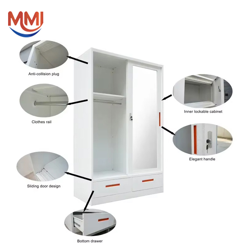 lemari pakaian dengan cermin