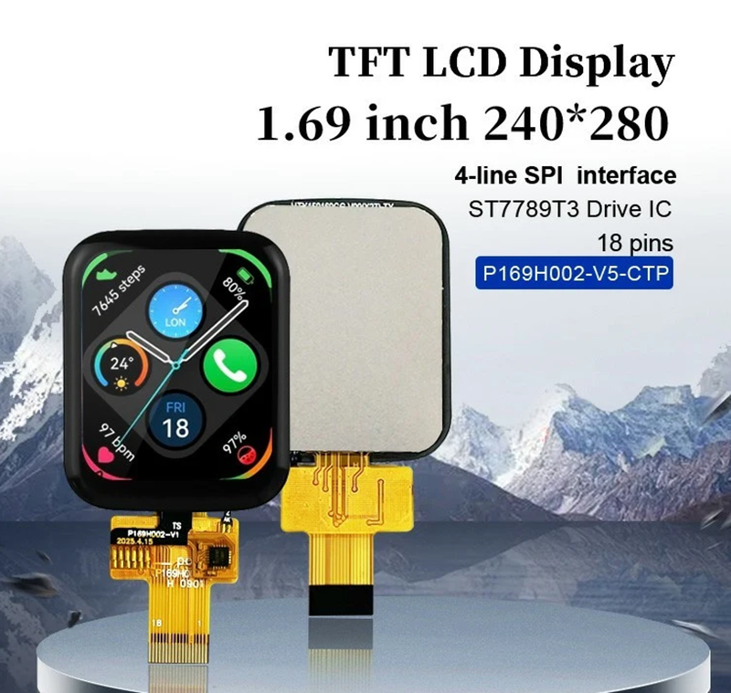 1.69 Inch 240x280 TFT Display Module Square LCD Touch Screen For Smart Watch