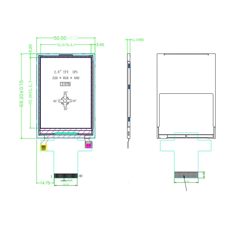 4 Wire ST7789V IPS TFT LCD Display 2.8 Spi Tft Module 240X320 Pixels