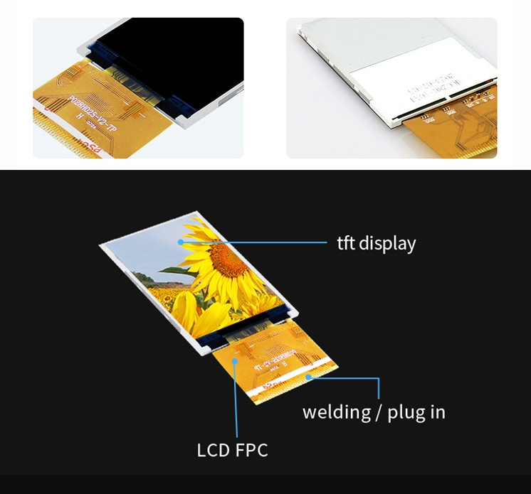 RoHS 2.8 Inch HD TFT Display 8080 MCU 16 Bit Tft Lcd Display