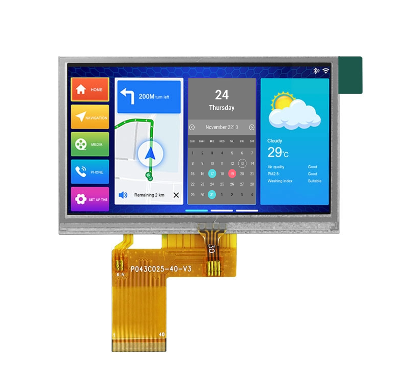 ILI6485 480x272 Tft Lcd Display 4.3 Inch TFT Resistive Touch Screen 40 Pin