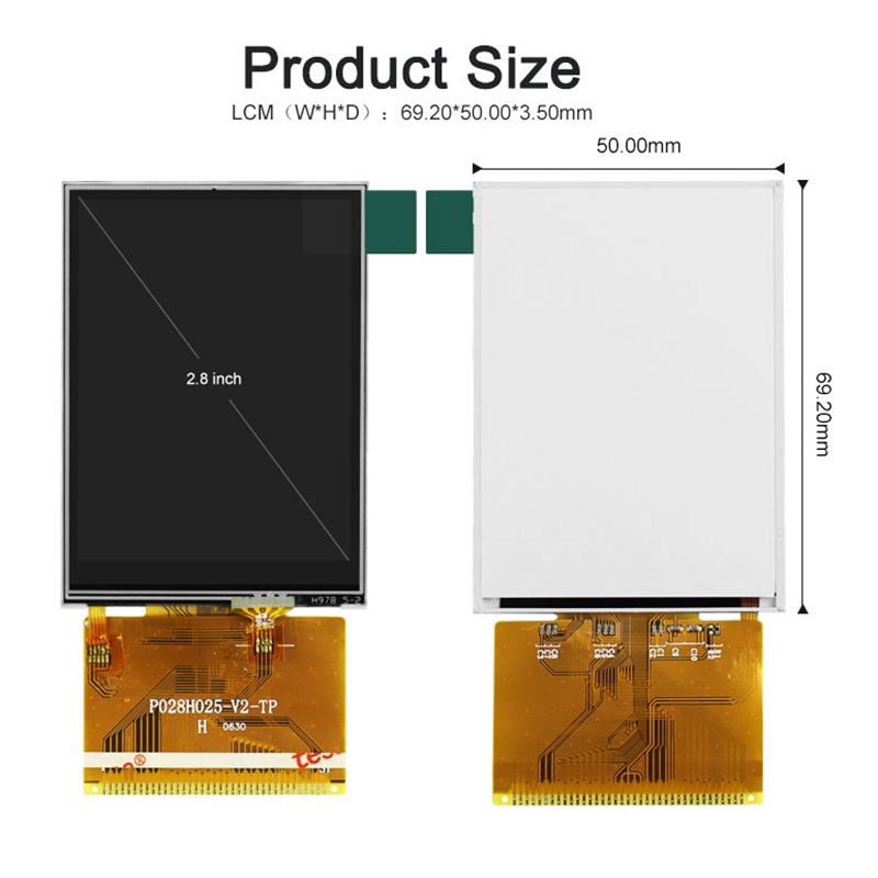 2.8 Inch Full Viewing Angle TFT LCD Touch Screen Sunlight Readable IPS Panel