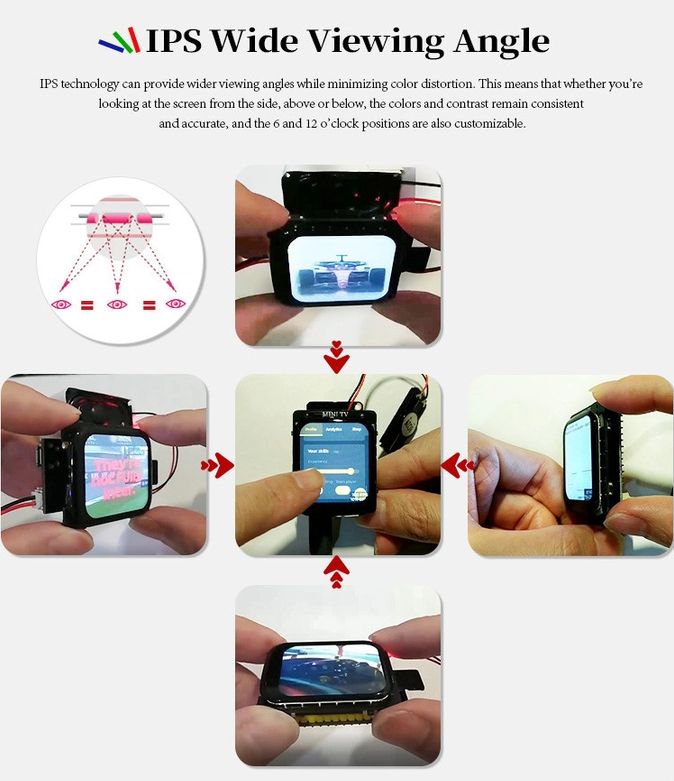 1.69 Inch TFT Capacitive Touch Screen 240x280 Normally Black IPS LCD Module