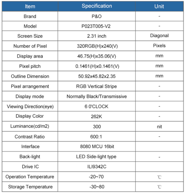 ILI9342C Small TFT Display ILI9342C Small TFT Display